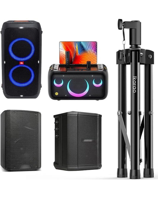 Ikarao Adjustable Speaker Stand - 4.1 to 6.6-Foot, Universal