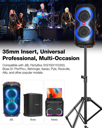 Ikarao Adjustable Speaker Stand - 4.1 to 6.6-Foot, Universal